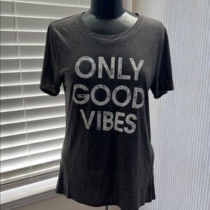 Only Good Vibes Black Graphic Tee - Women